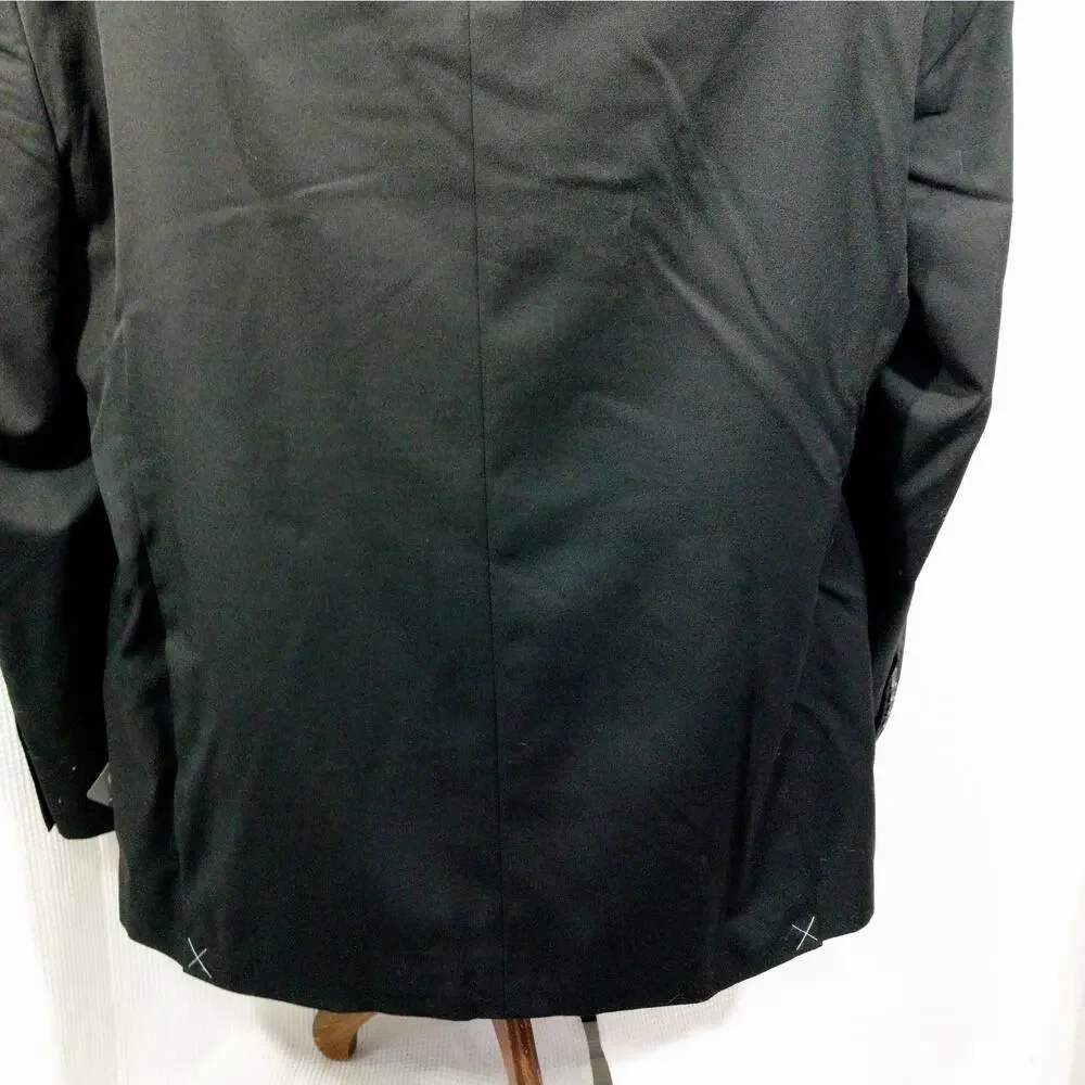 NWT@$395! PRONTO UOMO! PLATINUM LUXE BLACK 100% FINE WOOL DRESS JACKET! SZ 48L